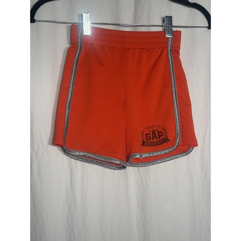 GAP Boys Logo‎ Pull Up Sweat Shorts Orange 3 Years O21
